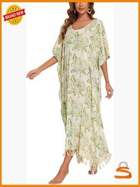 Plus Size Long Maxi Caftan Kaftan Dress Loungewear Rayon Loose Fit